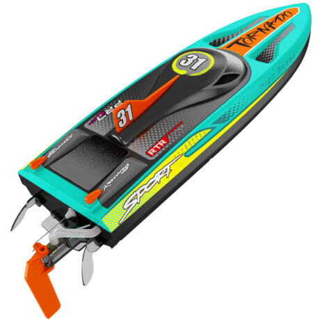 Tornado High Speed RC Boat, Brushless Motor 40+mph Sport Racing Yacht, ABS ESC Servo RTR Deep-V Racer Watercraft, Super-fast Water-cooling Auto-flip 18 LED Night Sailing Ship