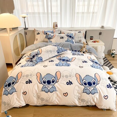 4pc Stitch Duvet Cover 4 Piece Bedding Set Super Soft 1 Duvet Cover With 1 Bed Sheet 2 Pillowcase Quilt Cover For Bedroom Decoration