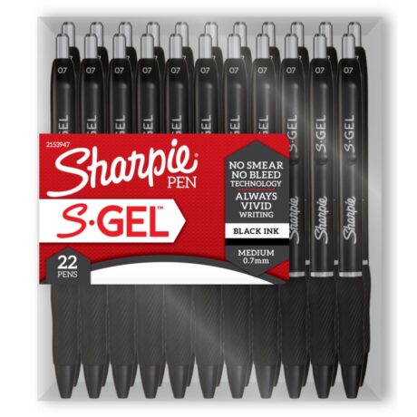 Pens, Medium Point (0.7 mm), Black Ink, 22 Count